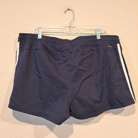 Adidas 3-Stripes Pacer Woven Shorts Navy Blue AeroReady NWT Womens Size 2XL New - Picture 5 of 13